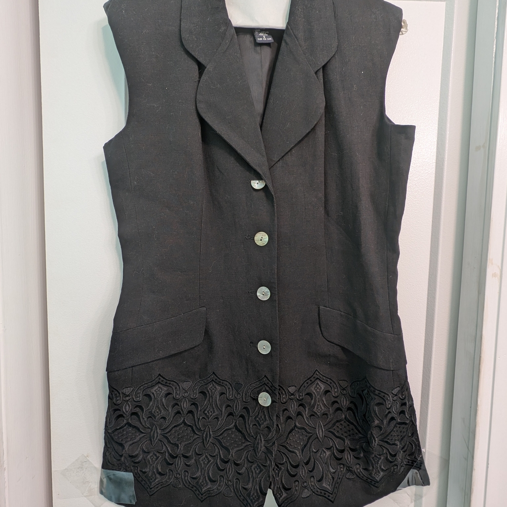 The Limited Black Linen Blend Vest
